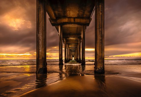 Scripps Pier Sunset | Dea Aena Limited Edition Fine Art Photography Print San Diego, La Jolla California